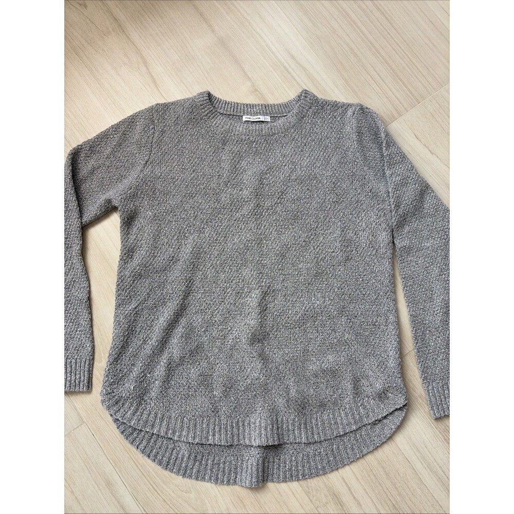 PINK CLOVER Crewneck Sweater marled Gray Womens Large Soft!